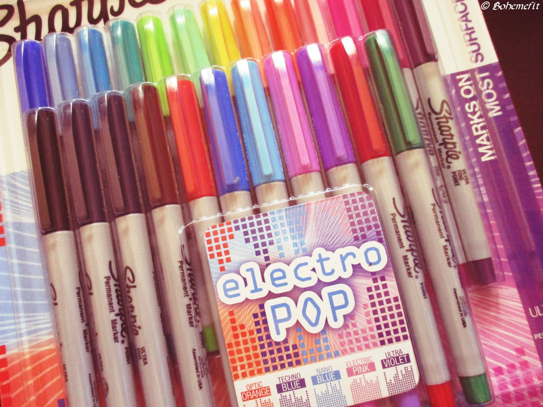 Sharpie Permanent Markers, Electro Pop, Ultra Fine Point